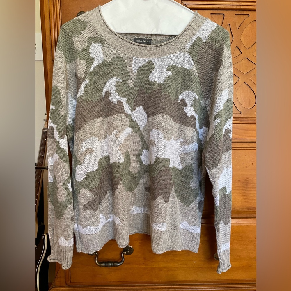 Eddie Bauer Women's Sweater - Gray and Green